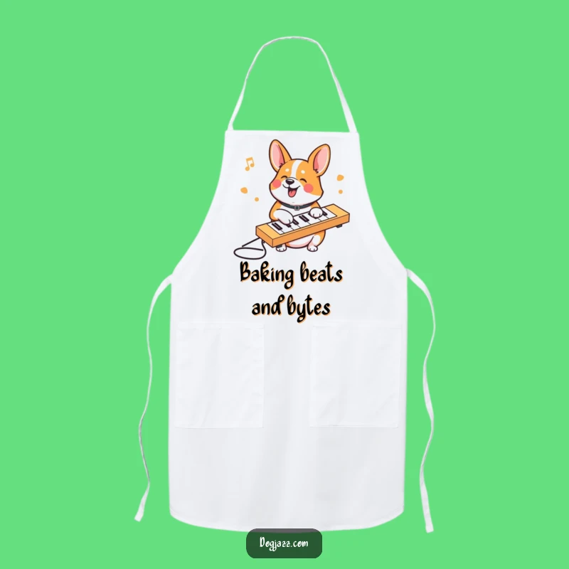 Funny Corgi Keyboard Apron: Chef's Humorous Kitchen Companion