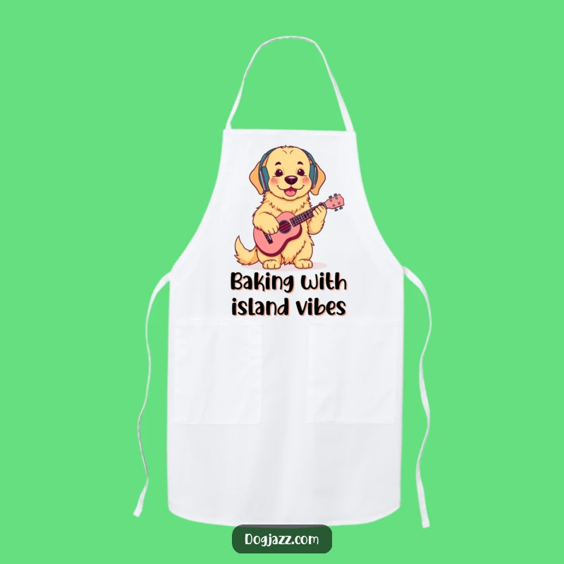 Funny Golden Retriever Ukulele Apron: Kitchen Soundtrack, Practical Funny Gift
