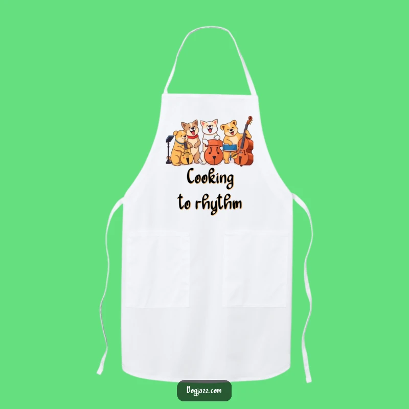 Funny Jazz Dog Band Apron: Cool Kitchen Wear for Musical Cooks