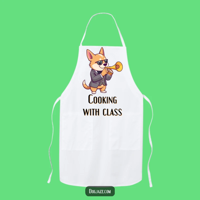 Funny Dog Trumpet Apron: Cook with Class, Smooth Jazz Chef, a Practical Funny Gift