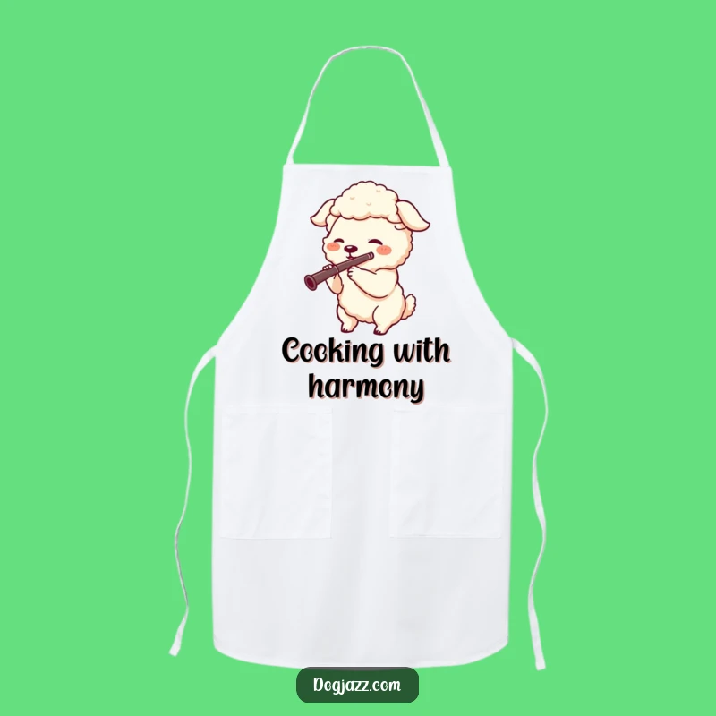 Funny Sheepdog Clarinet Apron: Cook with a Side of Lively Tunes