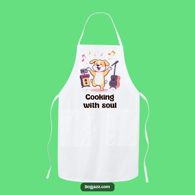 Funny Jazzy Dog Apron - Hilarious Kitchen Companion for Music Lovers