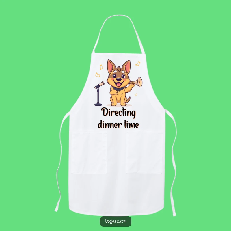 Funny German Shepherd Conductor Apron - Maestro Kitchen Fun!
