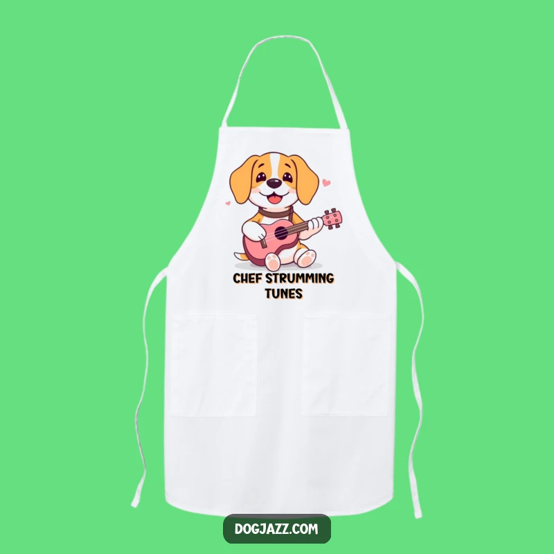 Funny Beagle Ukulele Apron - Happy Chef Dog for Humorous Kitchen Melodies