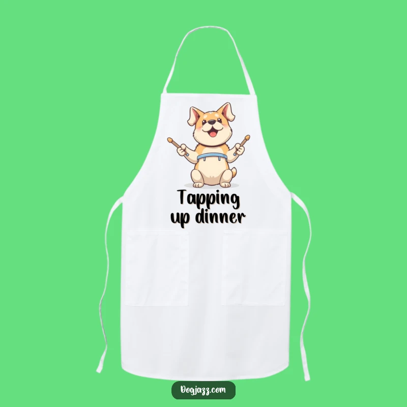 Funny Dog Drummer Apron: Hilarious Music & Kitchen Gift