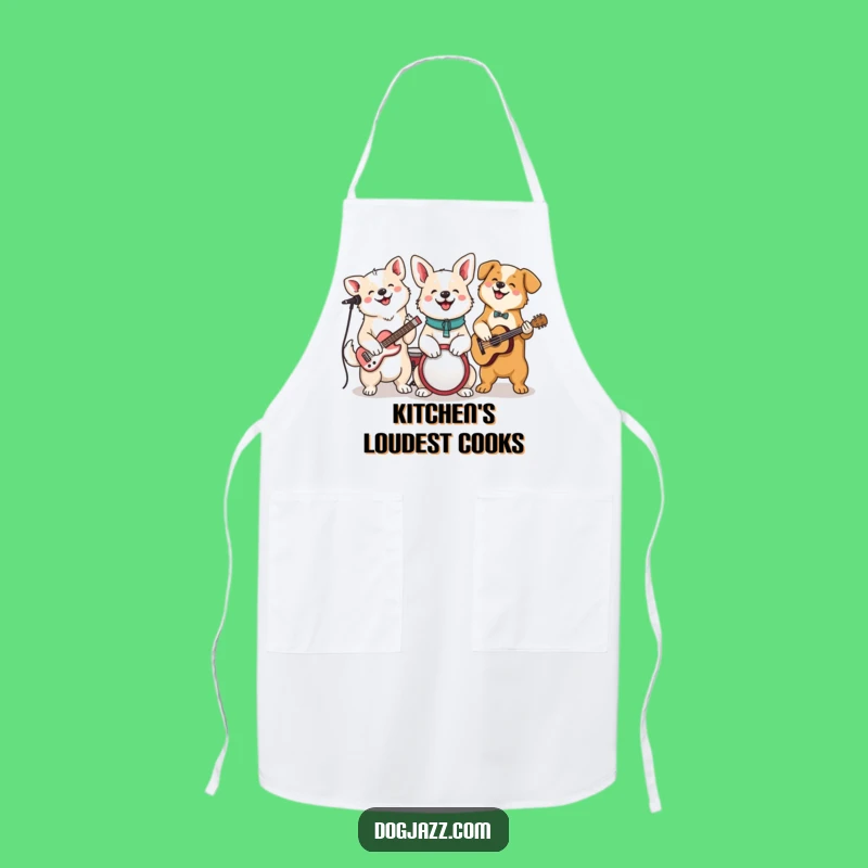 Funny Dog Jam Session Apron: Cook with Joy alongside This Cheerful Canine Band!