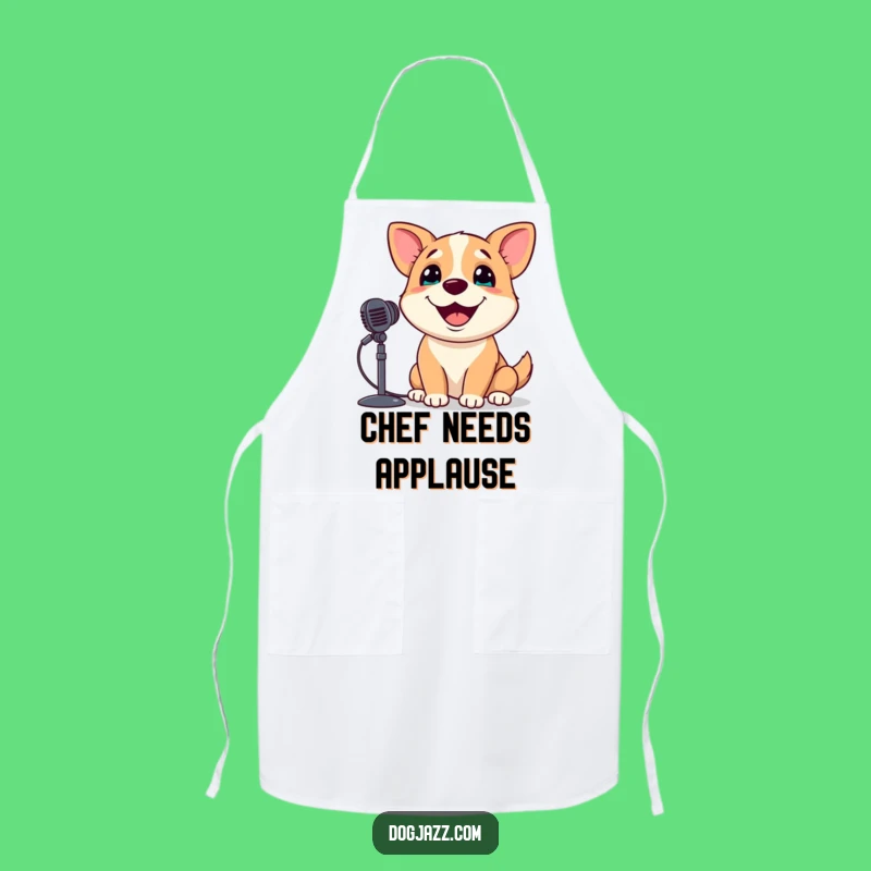 Funny Singing Dog Apron: Chef Crooner Pooch Kitchen Wear Gift