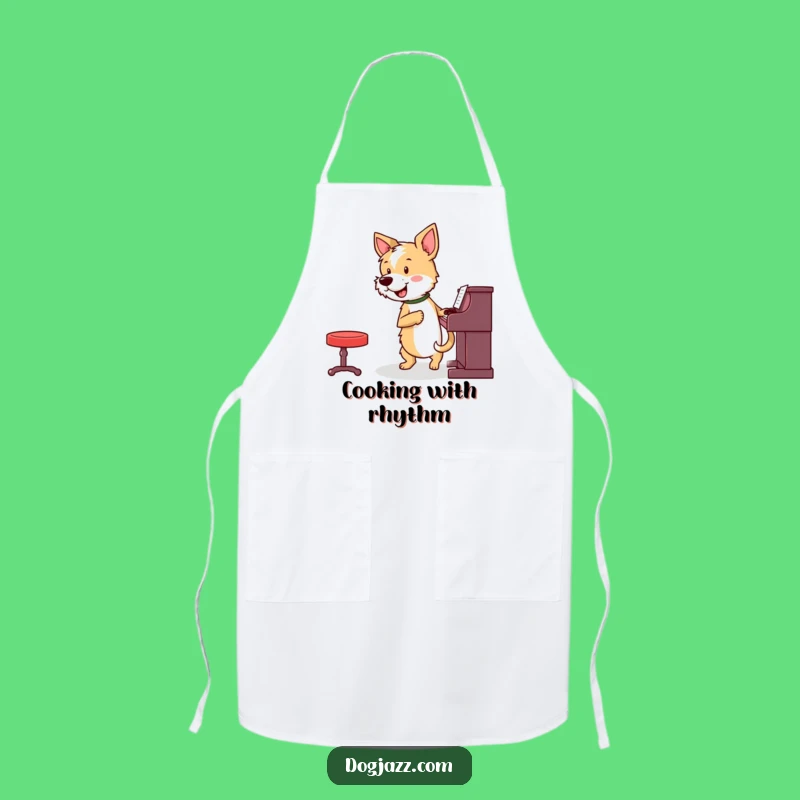 Funny Terrier Piano Apron: Playful Kitchen Wear for the Energetic Cook