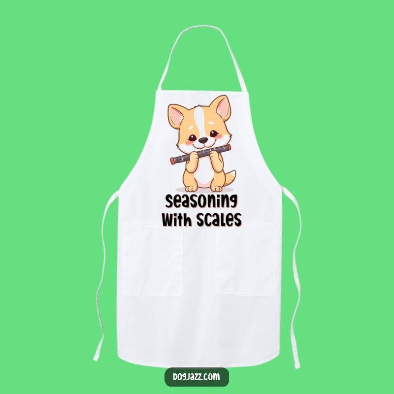 Funny Dog Clarinet Player Apron: Cook with Class alongside This Melodious Pup!