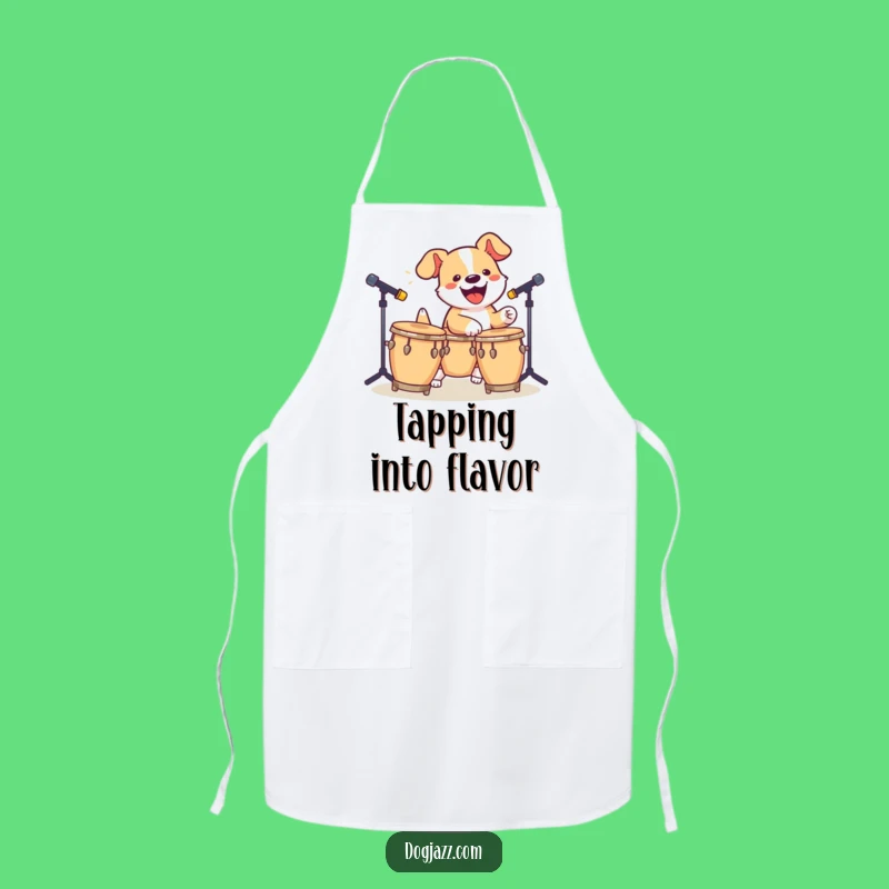 Funny Dog Bongo Apron - Kitchen Beats for Music Lovers!