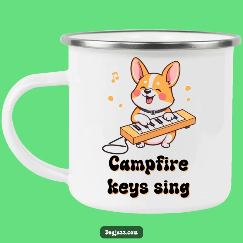 Funny Corgi Keyboard Camping Mug: Adventure-Ready Humor for Outdoors