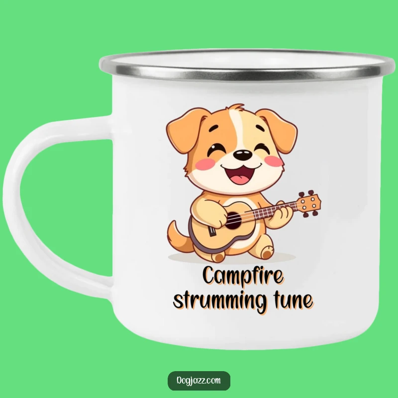Funny Dog Ukulele Camping Mug: Adventure Tunes for the Great Outdoors