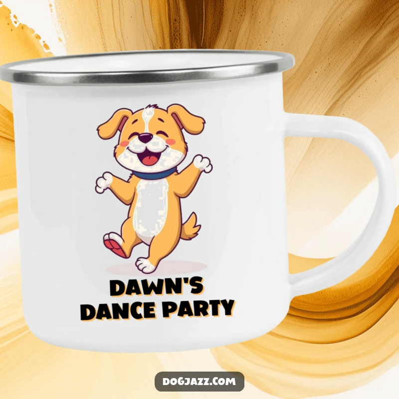 Funny Dog Tap Dancer Camping Mug, dog tap dancing, perfect for energetic outdoor lovers, fun and durable.