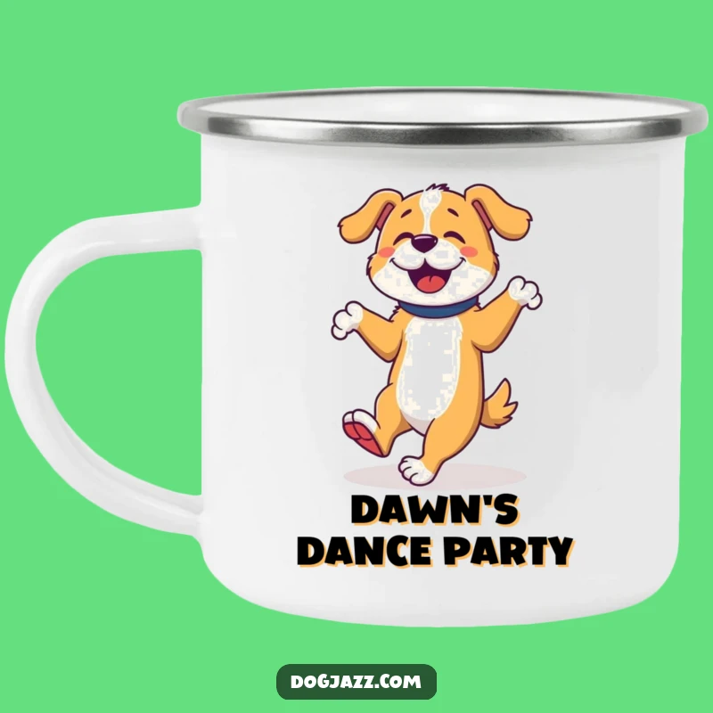 Funny Dog Tap Dancer Camping Mug: Enjoy Your Brew with This Rhythmic Pup Outdoors
