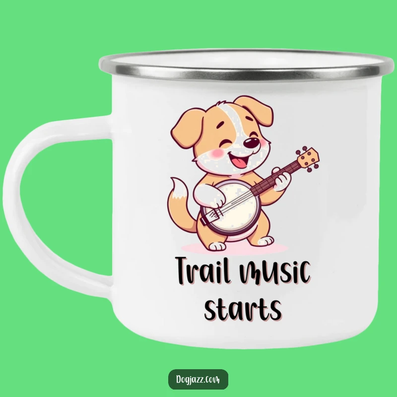 Funny Banjo Dog Camping Mug - Adventure Fuel with Hilarious Canine Tunes