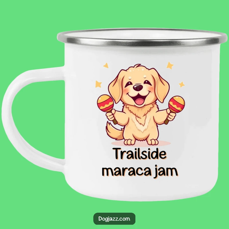 Durable Funny Golden Retriever Maraca Camping Mug - Outdoor Adventure Gift!