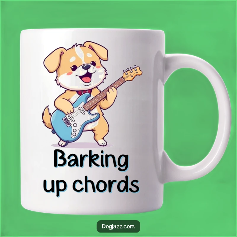Funny Kawaii Dog Guitar Mug - Rocking Pup Music Lover Gift