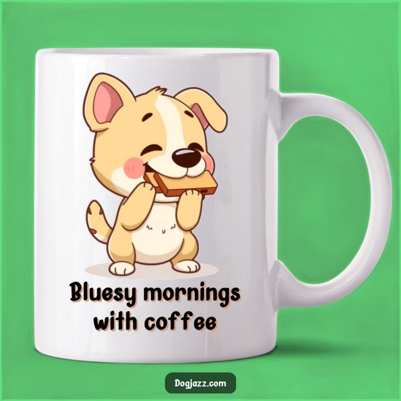 Funny Dog Harmonica Mug: Bluesy Canine Musician Gift for Music Lovers