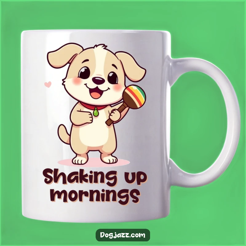 Funny Dancing Dog Maracas Mug: Get Your Groove On!