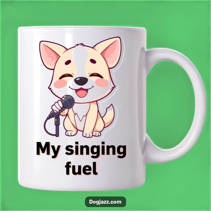 Funny Dog Singer Mug: Crooning Canine Crooner Gift for Music Lovers