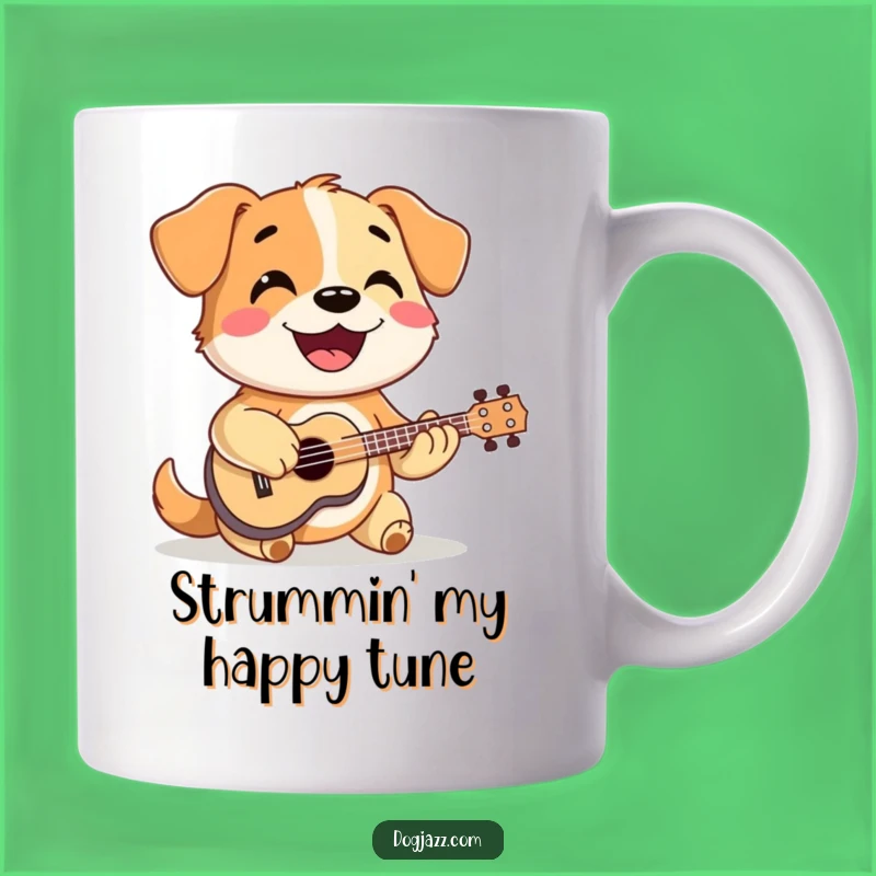 Funny Dog Ukulele Mug: Happy Canine Musician Gift for Cheerful Mornings