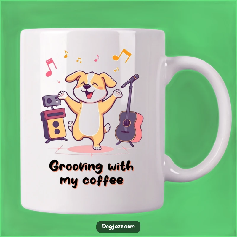 Funny Jazzy Dog Dancing Mug - Hilarious Music Lover Humor Gift