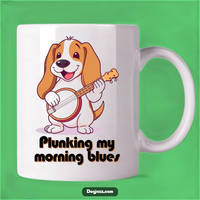 Funny Basset Hound Banjo Mug: Down-Home Music Design, Perfect Funny Gift