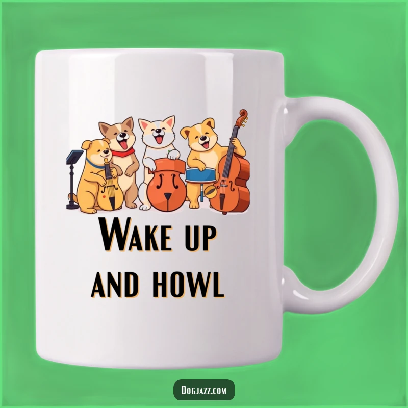 Funny Jazz Dog Band Mug: Harmonious Canine Musicians Gift for Music Lovers