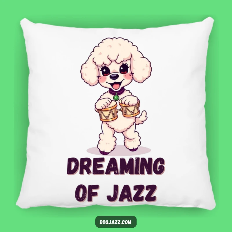 Funny Poodle Bongo Pillow: Cuddle Up with this Hilarious Canine Musician