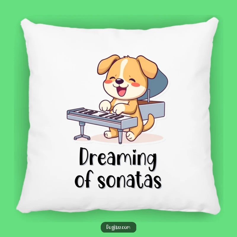 Funny Piano Dog Pillow: Cozy & Energetic Canine Throw Pillow Gift