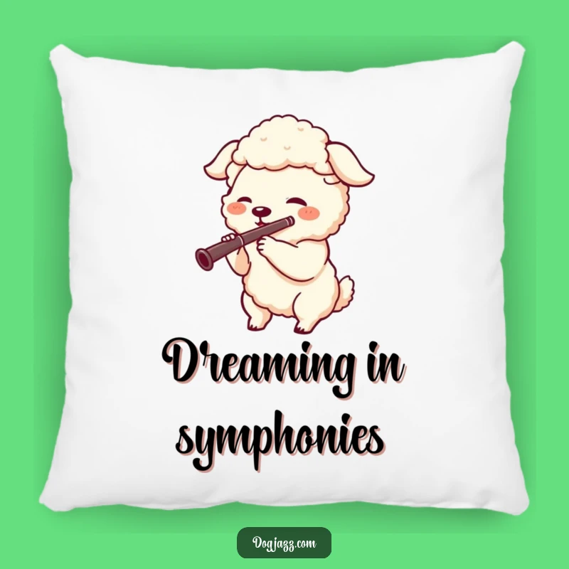 Funny Sheepdog Clarinet Pillow: Cozy Up with Musical Cheer