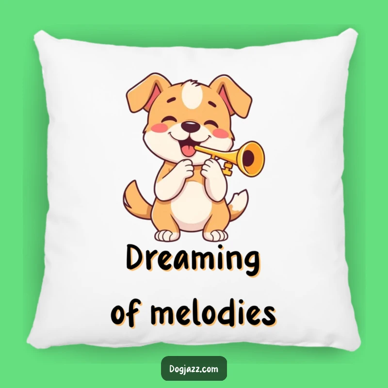 Funny Trumpet Dog Pillow: Add Comfy Melody with this Hilarious Throw Pillow