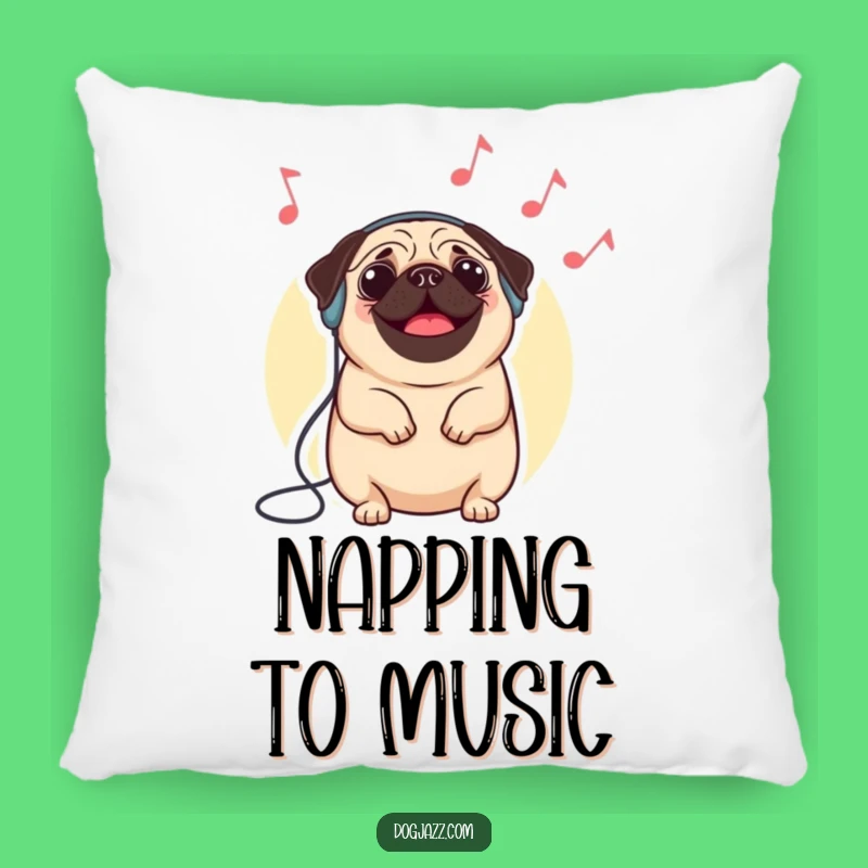 Funny Pug Jazz Vibes Pillow: Cuddle Up with a Groovy Pup