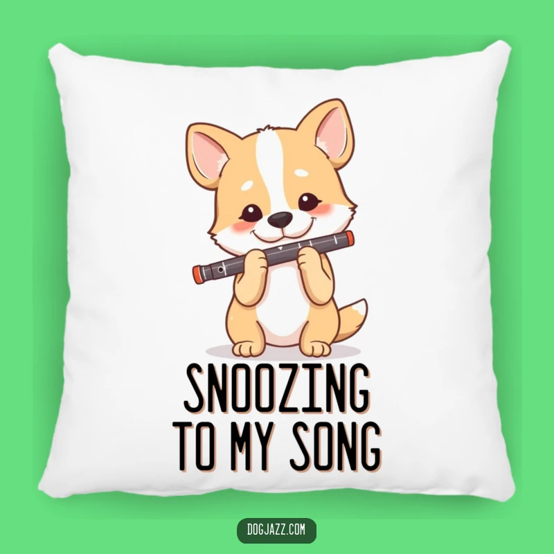 Funny Dog Clarinet Player Pillow: Snuggle with This Melodious Canine's Comfort!