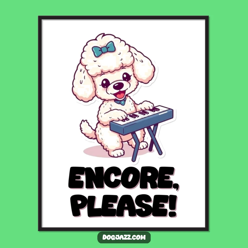 Funny Poodle Keyboard Digital Art: Instant Download of Musical Energy