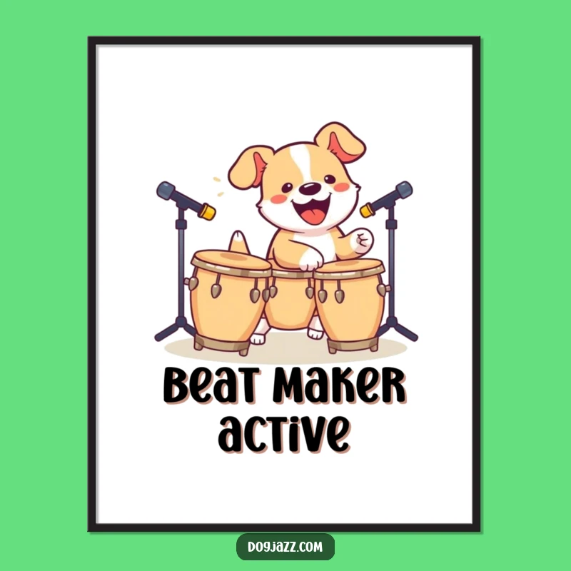 Funny Dog Bongo Digital Art - Instant Energetic Decor