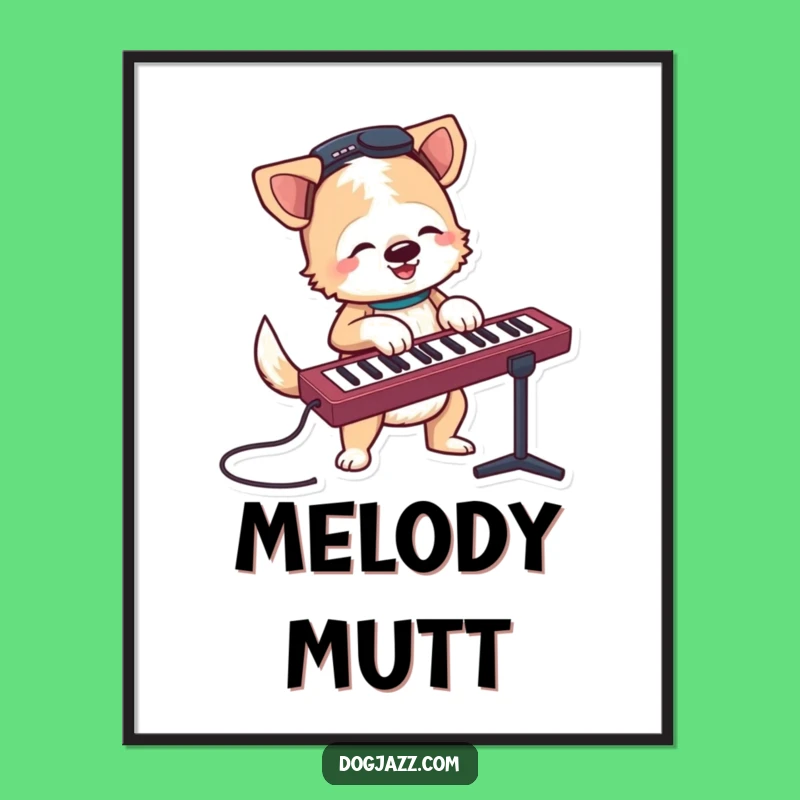 Funny Terrier Keyboard Digital Art - Instant Download of Musical Pup Art!