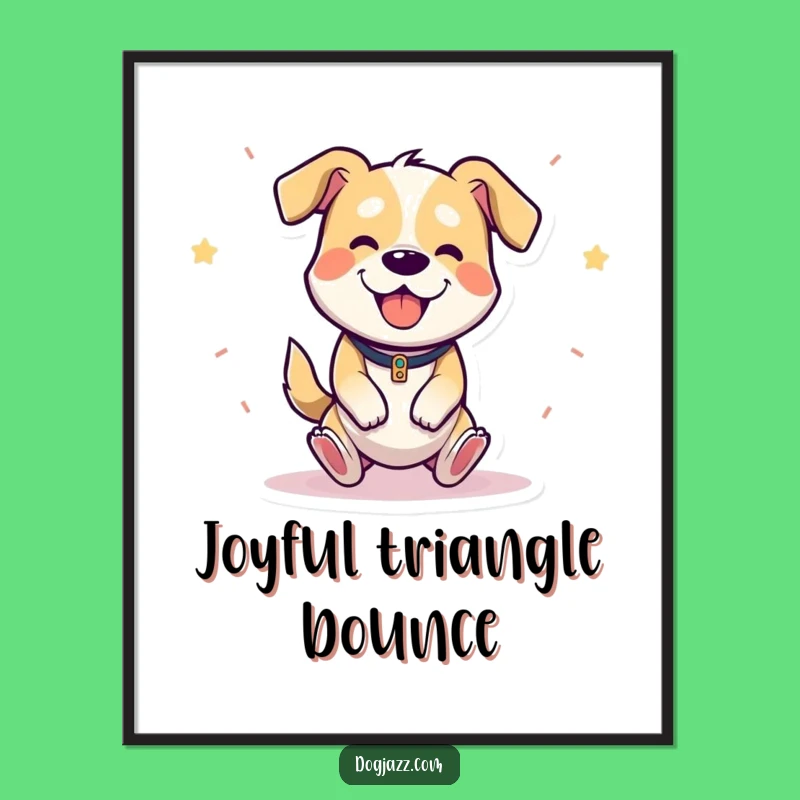 Funny Triangle Dog Digital Art - Hilarious Printable Decor for Music and Dog Lovers