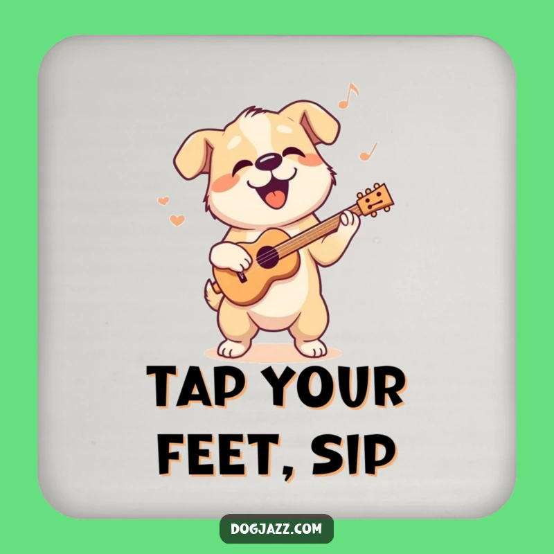 Funny Dog Coaster Set: Cool Jazz Rhythm Decor Gift