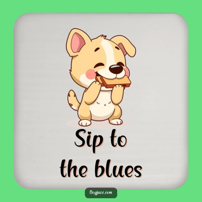 Funny Dog Harmonica Coaster Set: Protect Surfaces with Musical Flair