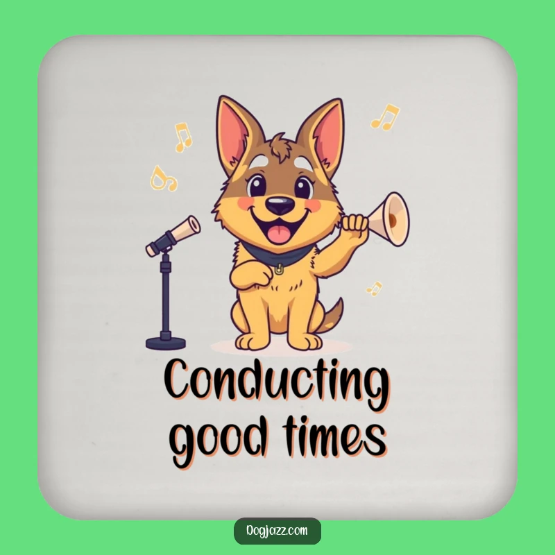 Funny German Shepherd Conductor Coaster Set - Protect Surfaces with Harmony!