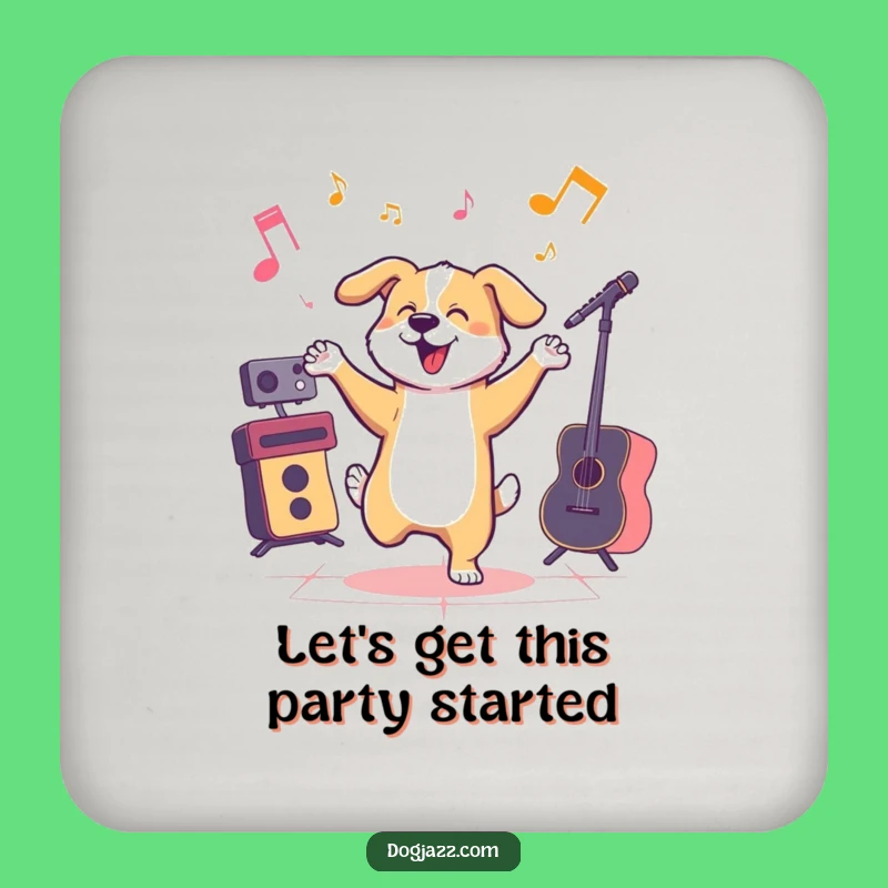 Funny Jazzy Dog Coaster - Hilarious Protection for Your Musical Drinks