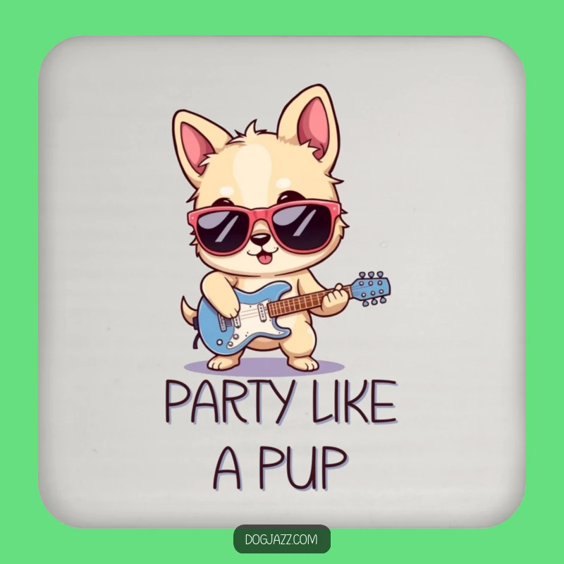 Funny Rocker Dog Coaster - Protect Surfaces with Canine Cool