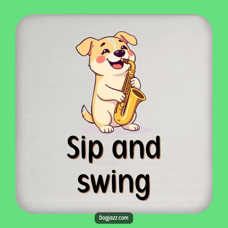Funny Saxophone Dog Coasters: Protect Surfaces with Canine Jazz Style - Set Gift!
