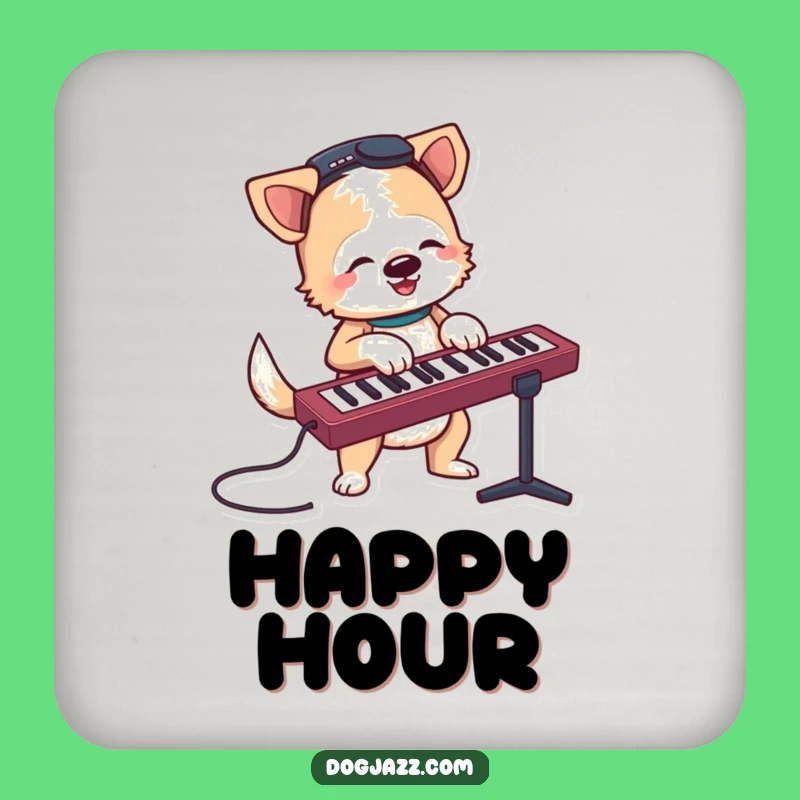 Funny Terrier Keyboard Drink Coaster - Protect Surfaces with Musical Flair!