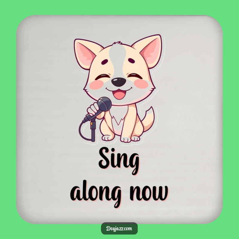 Funny Dog Singer Drink Coaster: Protect Surfaces with Vocal Charm