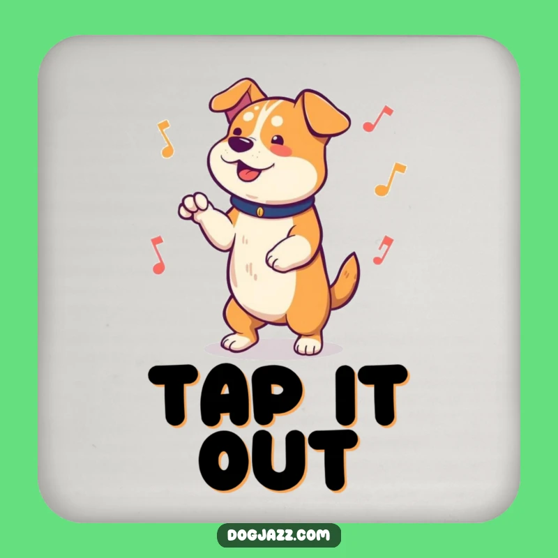 Funny Dog Tapping Paws Coaster: Musical Protection for Surfaces Gift