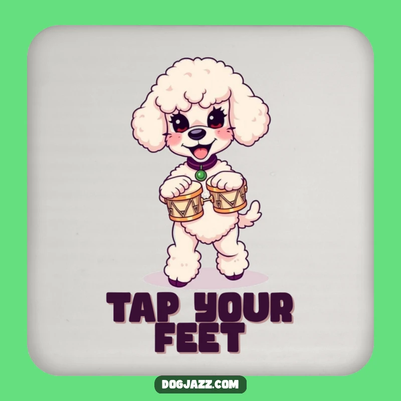Funny Poodle Bongo Party Coasters: Protect Surfaces with Musical Humor