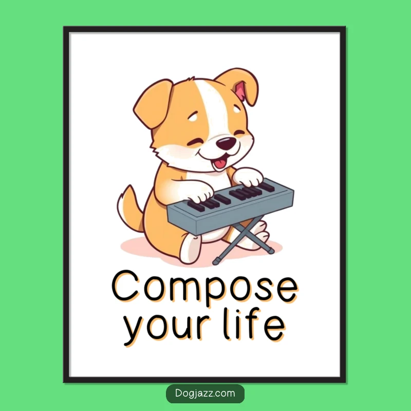 Funny Keyboard Dog Poster - Hilarious Wall Art for Offices and Tech Spaces