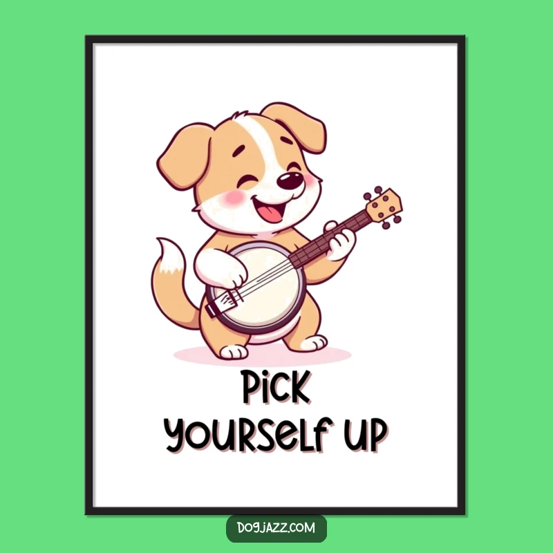 Funny Banjo Dog Poster - Hilarious Wall Art for Music Rooms and Dog Lover Homes